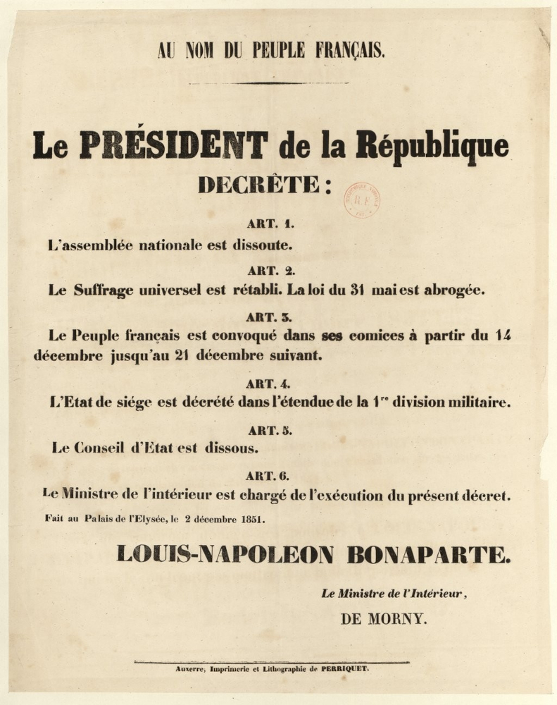 Décrets présidentiels du 2 décembre 1851 